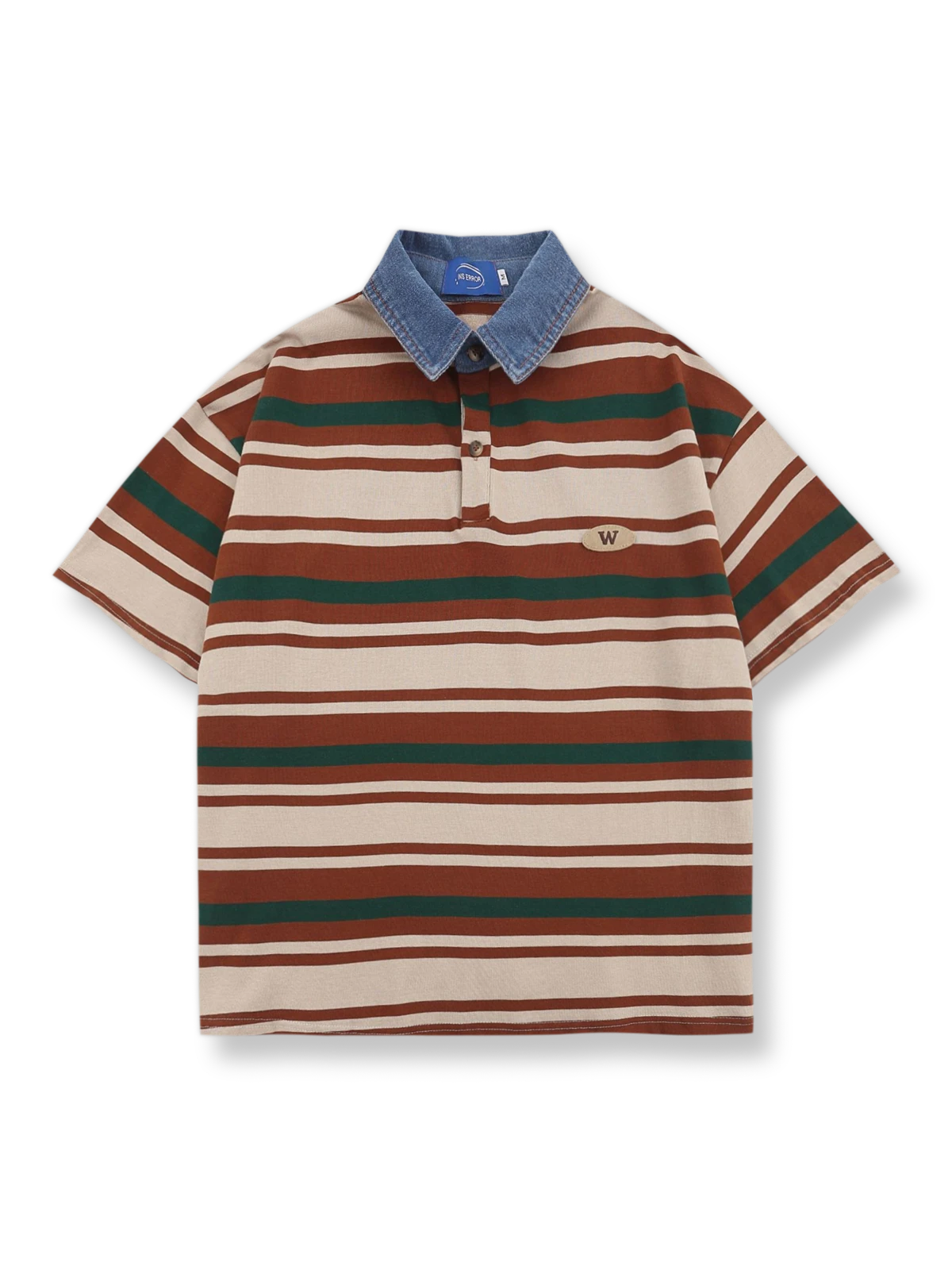 ストライプ デニムカラー ポロシャツ