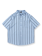 ボヘミアンストライププリント 半袖シャツ