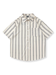 ボヘミアンストライププリント 半袖シャツ