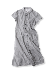 PESSOA CLUB フレンチレトロスタイル ギンガムチェック コットンドレス全体ビュー