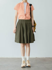 ミリタリーグリーン エラスティックハイウエスト スカート