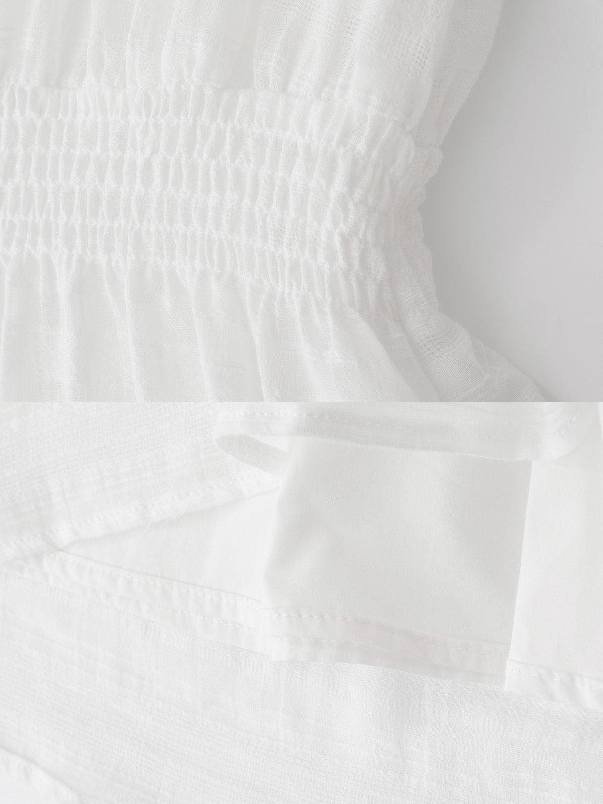 詳細画像: シャーリングデザインとノースリーブの詳細画像