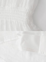 詳細画像: シャーリングデザインとノースリーブの詳細画像