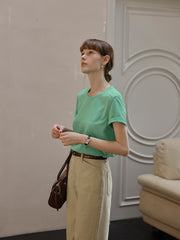 ピュアコットン ショルダーTシャツ