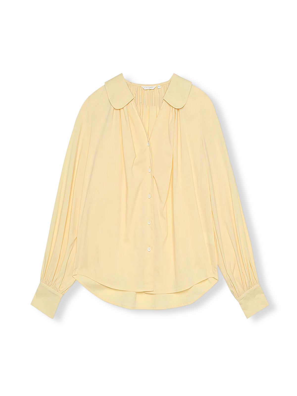 ピーターパンカラー Vネックランタンスリーブシャツ