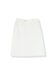 ホワイト ジャカード ハイウエストAラインスカート