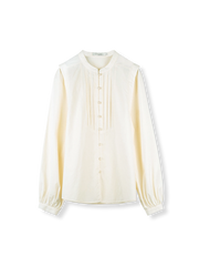 スタンドカラーランタンスリーブルーズシャツ