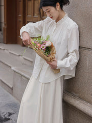 フリルルーズフィットロングスリーブシャツ