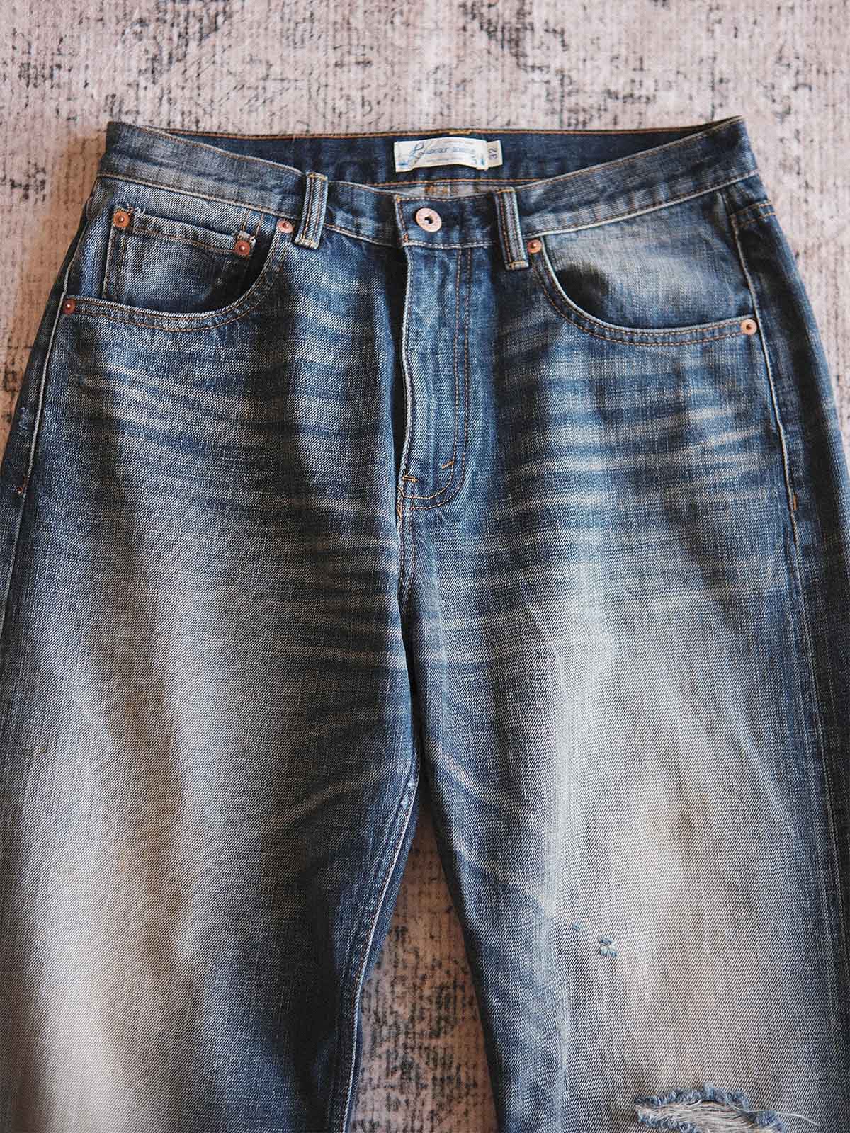 【グランジ】MICHINNYON Vintage加工ダメージウォッシュドデニム グランジ】MICHINNYON Vintage加工ダメージウォッシュドデニム