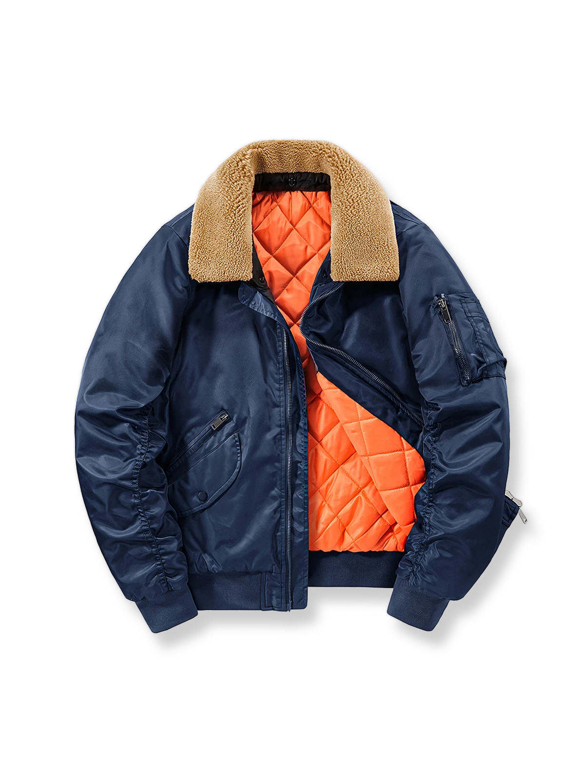 襟取外し可 厚手フライト中綿ジャケット