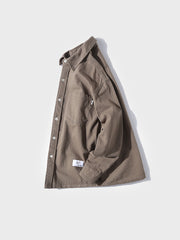 無地3色 コットンワークシャツ