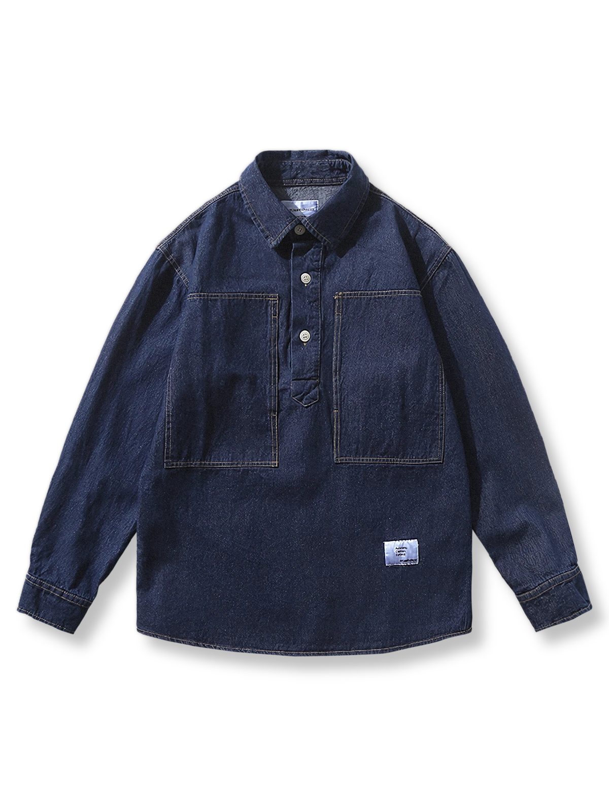 デニムポロシャツ 長袖ジャケット