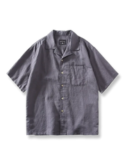 キューバカラー リネン 半袖シャツ