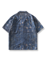 デニムプリント 半袖シャツ