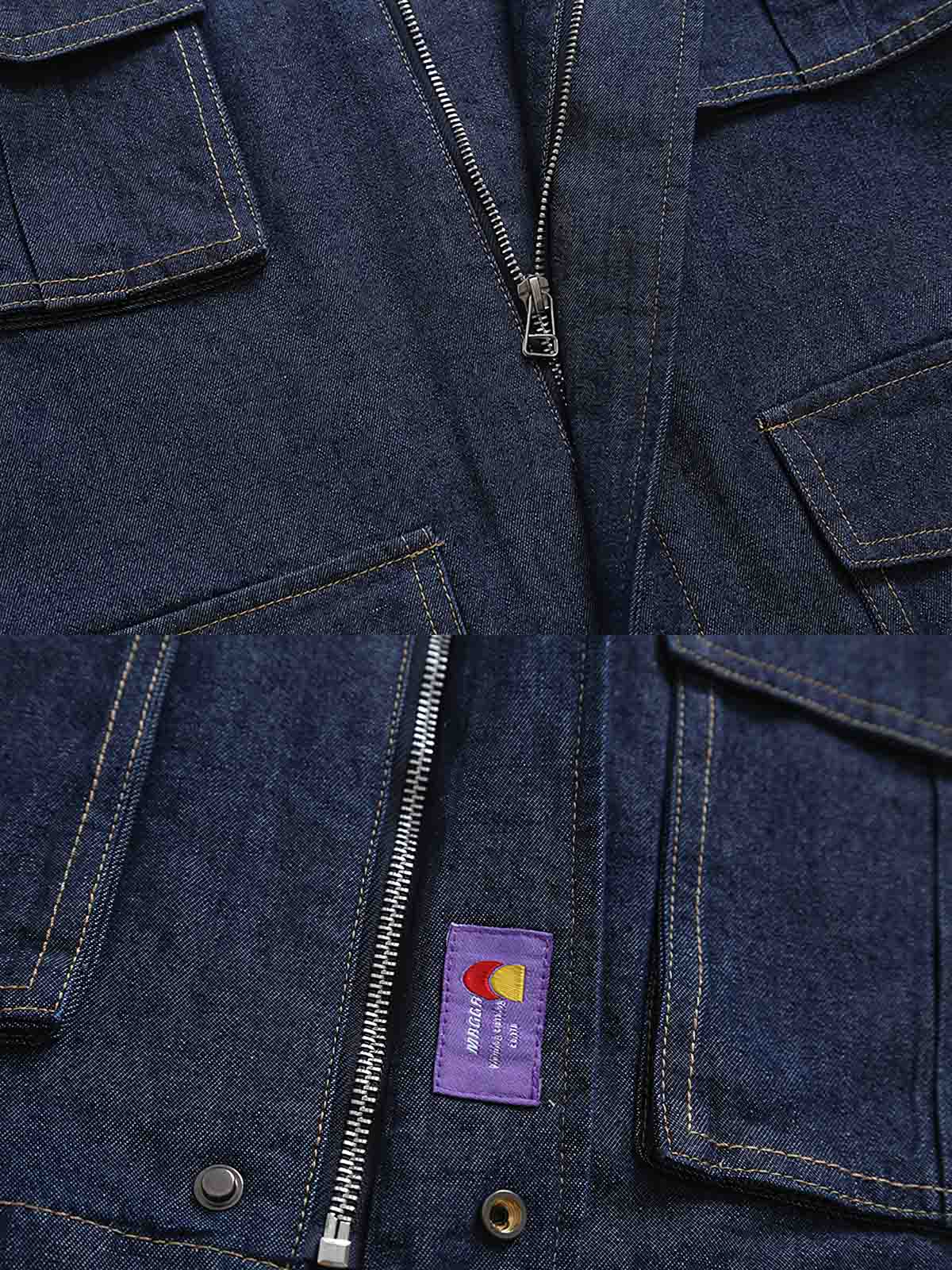 詳細画像: スタンドカラーとフライフロントのディテール