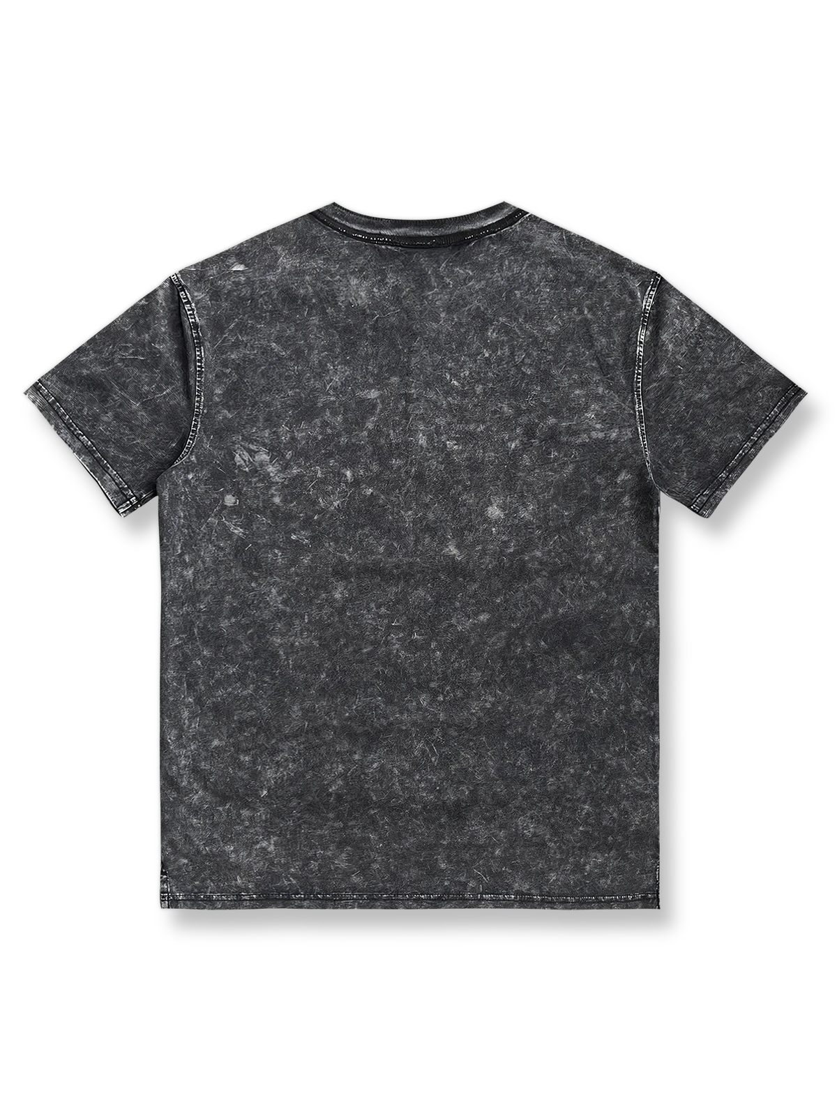 製品画像: スノーウォッシュヘンリーネックTシャツの反面図