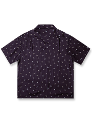 製品画像: タンポポプリントのアロハシャツ反面図