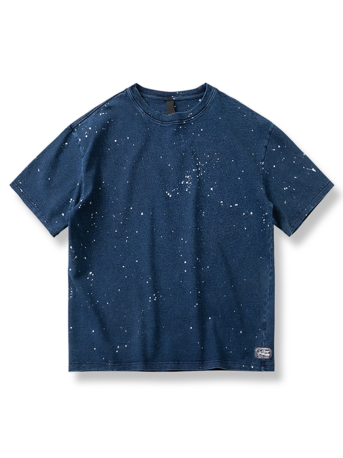 藍染めスノーフレークプリント 半袖Tシャツ