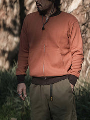 ベースボールカラー ジップカーディガン