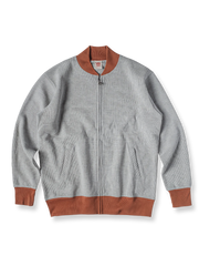 ベースボールカラー ジップカーディガン