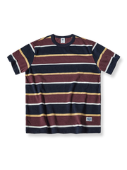 四色展開 太めストライプ柄Tシャツ