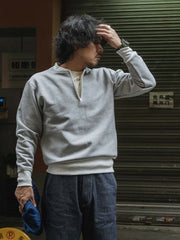 ベースボールカラー ハーフジップスウェット