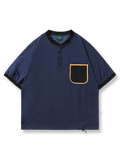 ベースボールカラー ポケット付き半袖Tシャツ