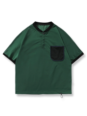 ベースボールカラー ポケット付き半袖Tシャツ