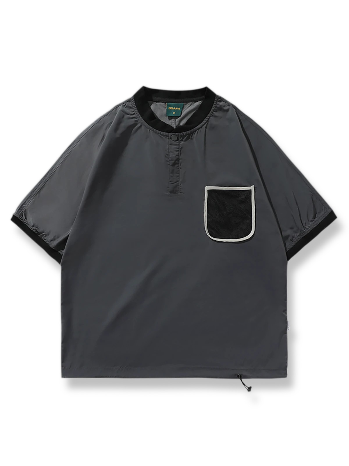 ベースボールカラー ポケット付き半袖Tシャツ