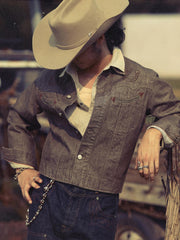 硫化染めセルビッジデニム ライダースジャケット