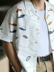 鯉の詳細プリントとキューバンカラーのクローズアップ。