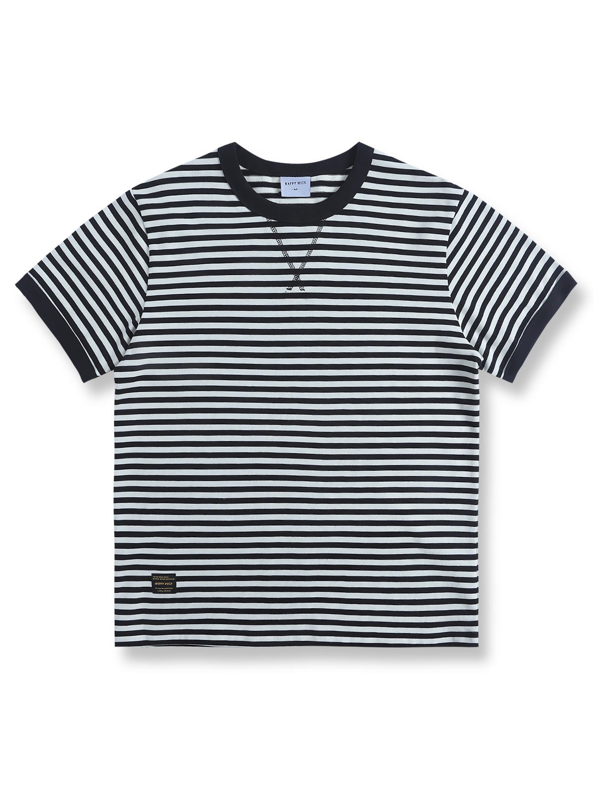 ヘビーウェイトブルーアンドホワイトストライプセーラーショートスリーブTシャツ正面図