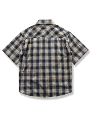 コットン チェック柄 半袖シャツ