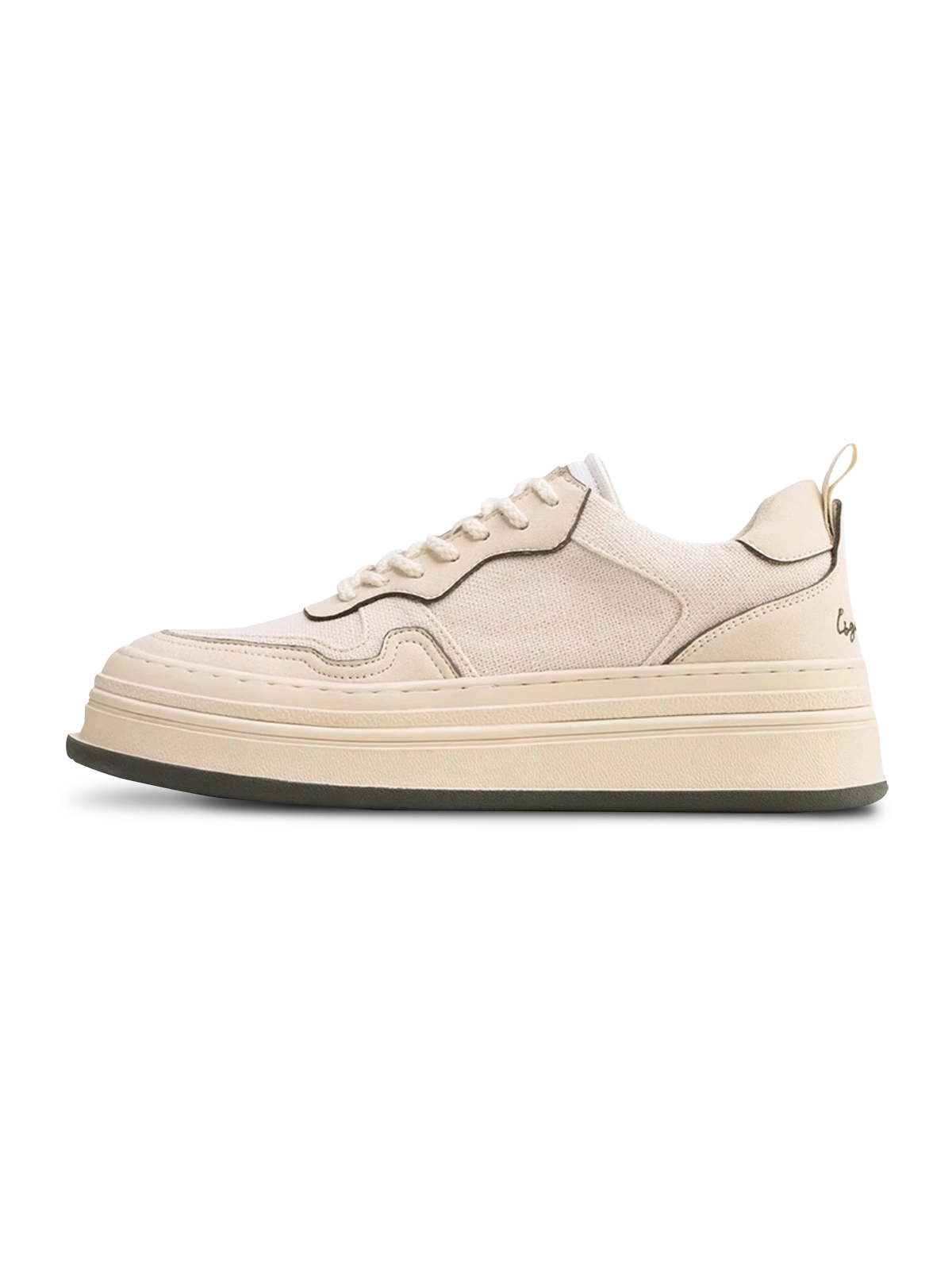 厚底リネン通気スニーカーの全体図