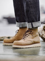 牛革スエード ミッドカット ブーツ