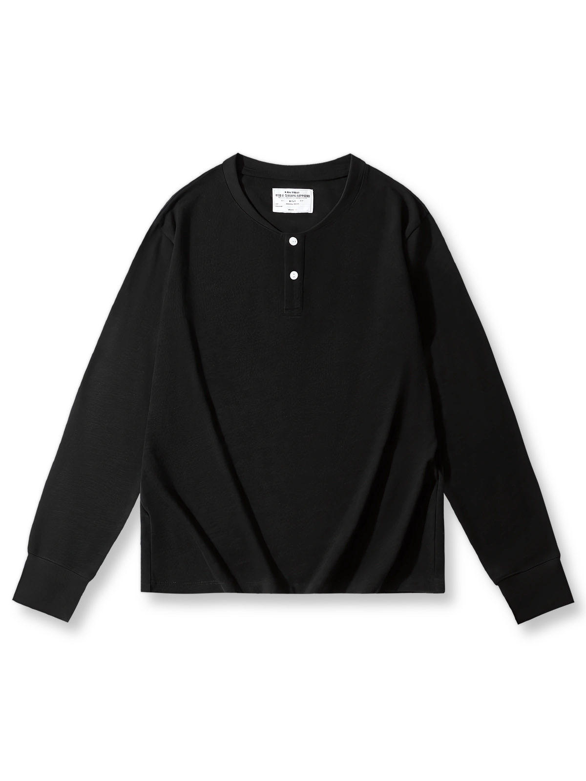  スラブコットンヘビーウェイト320g無地長袖ヘンリーネックTシャツの全カラー画像 