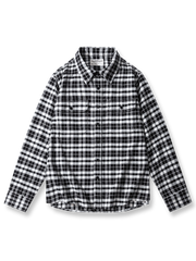  厚手の軽い起毛加工格子柄シャツの全体画像 