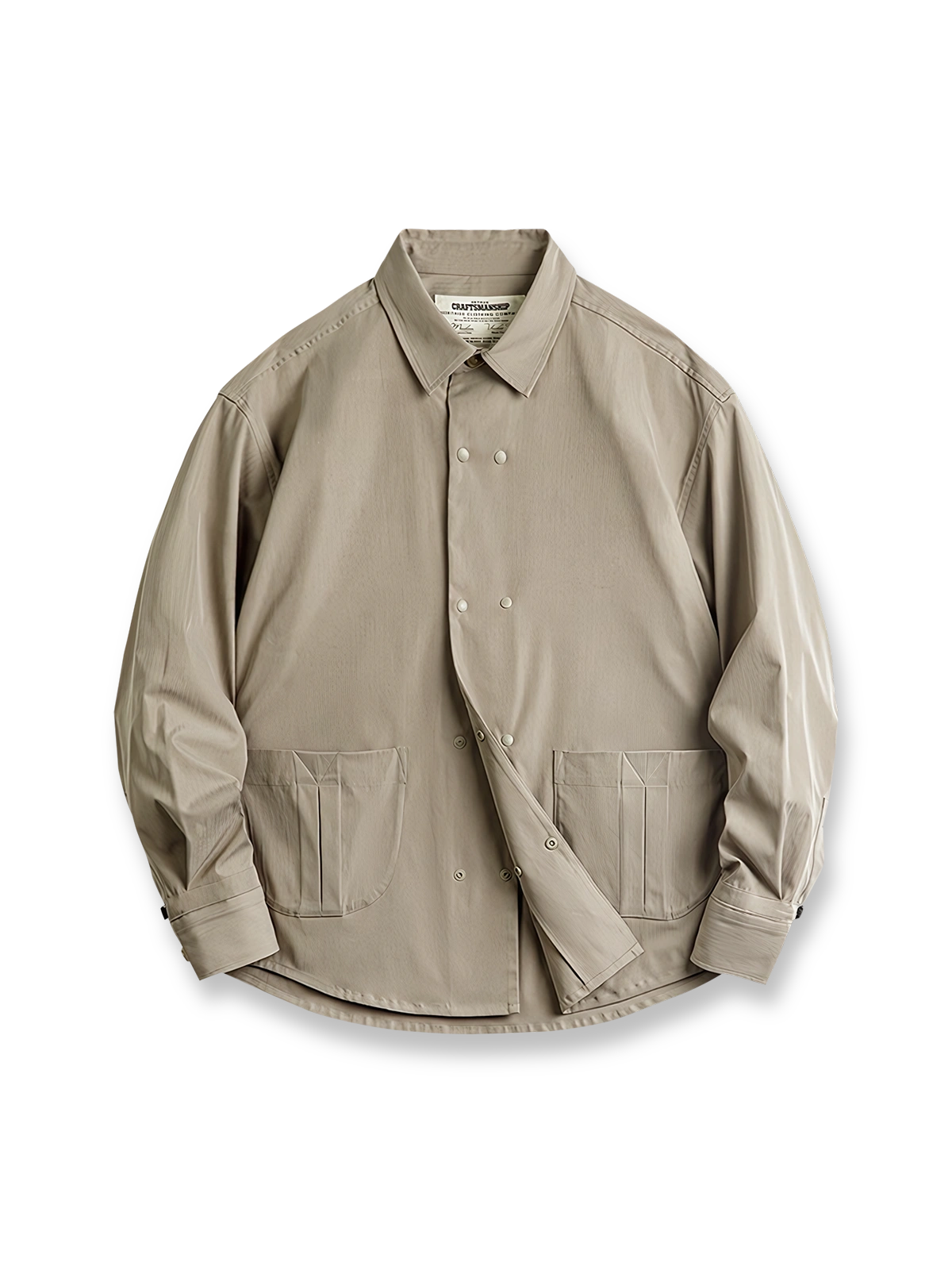 ヘリンボーン柄ダブルブレストシャツ