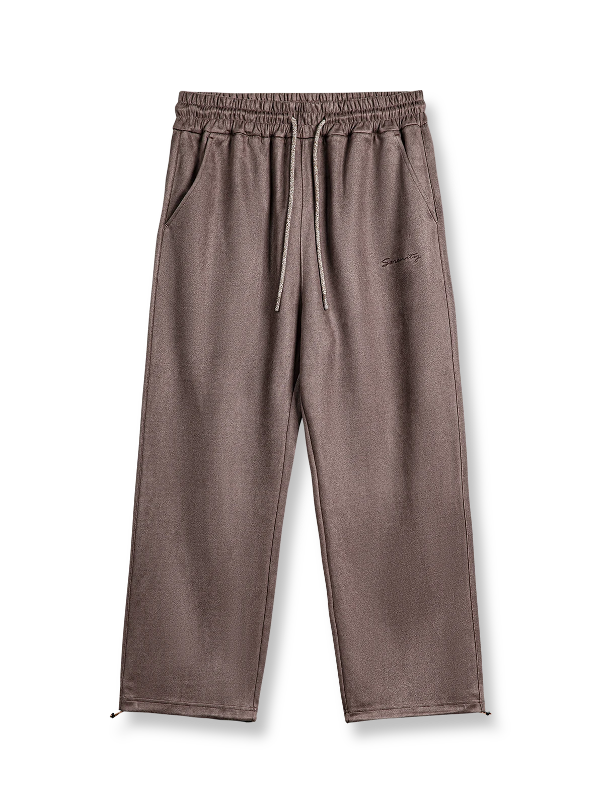 製品画像: アメリカンカジュアルなブラッシュドスエードスウェットパンツの全体図
