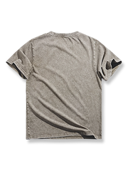 蝋染 加工カーキ色Tシャツ