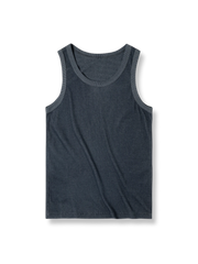 リブ編み スリムフィット コットンタンクトップ