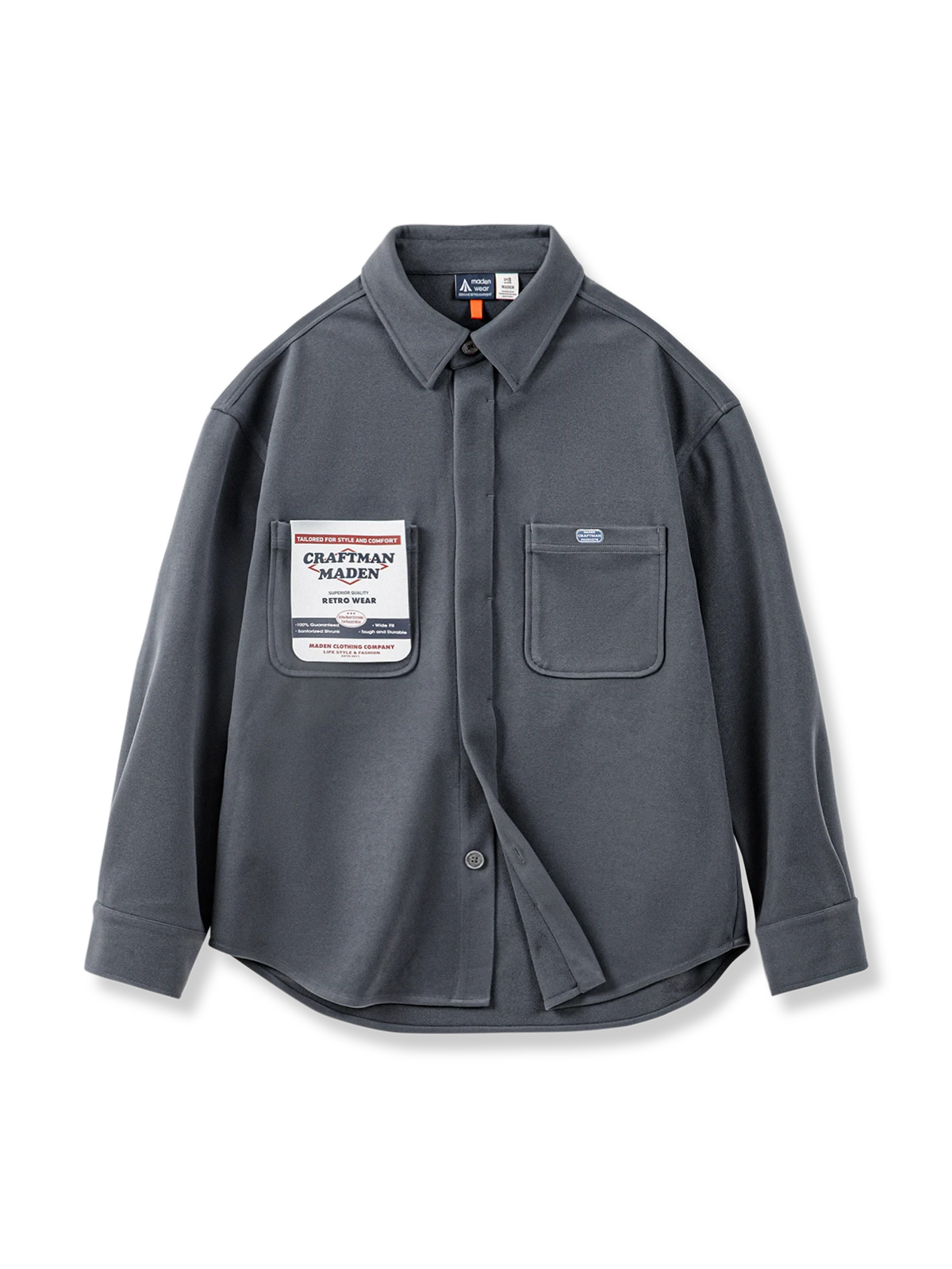 ポケット付き 起毛感 オーバーシャツ