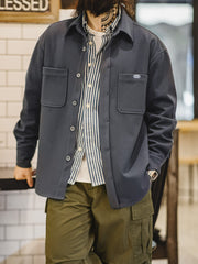 ポケット付き 起毛感 オーバーシャツ