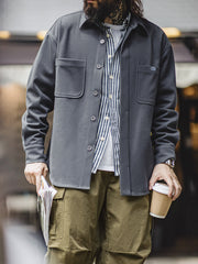 ポケット付き 起毛感 オーバーシャツ