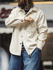 ポリエステル 起毛感 オーバーシャツ