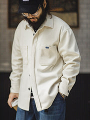 ポリエステル 起毛感 オーバーシャツ