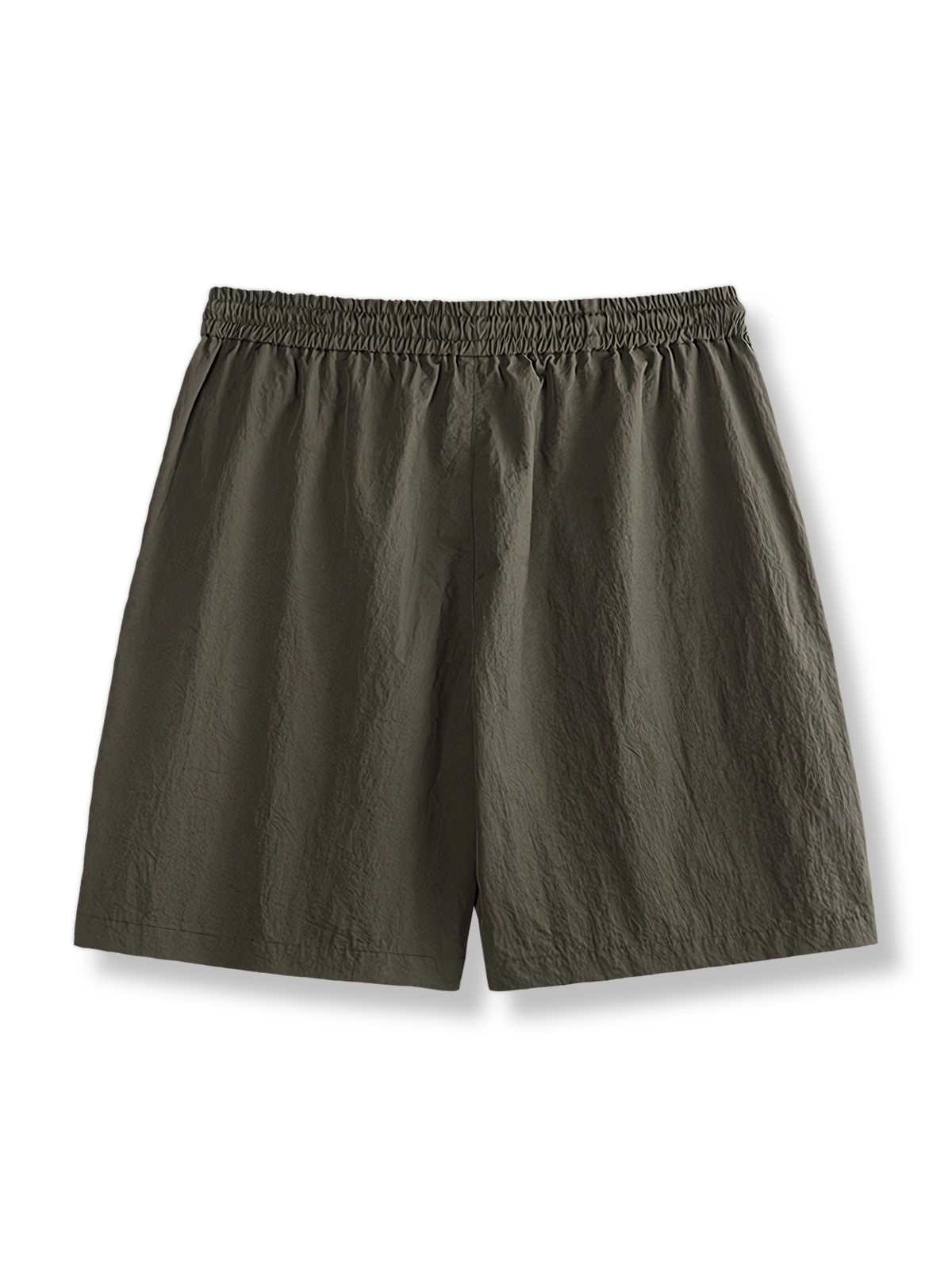 多機能ポケットショーツの正面全体図、5つの機能的なポケットを展示