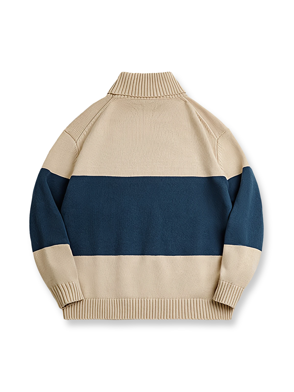 ヴィンテージ配色タートルネックセーターの全体画像