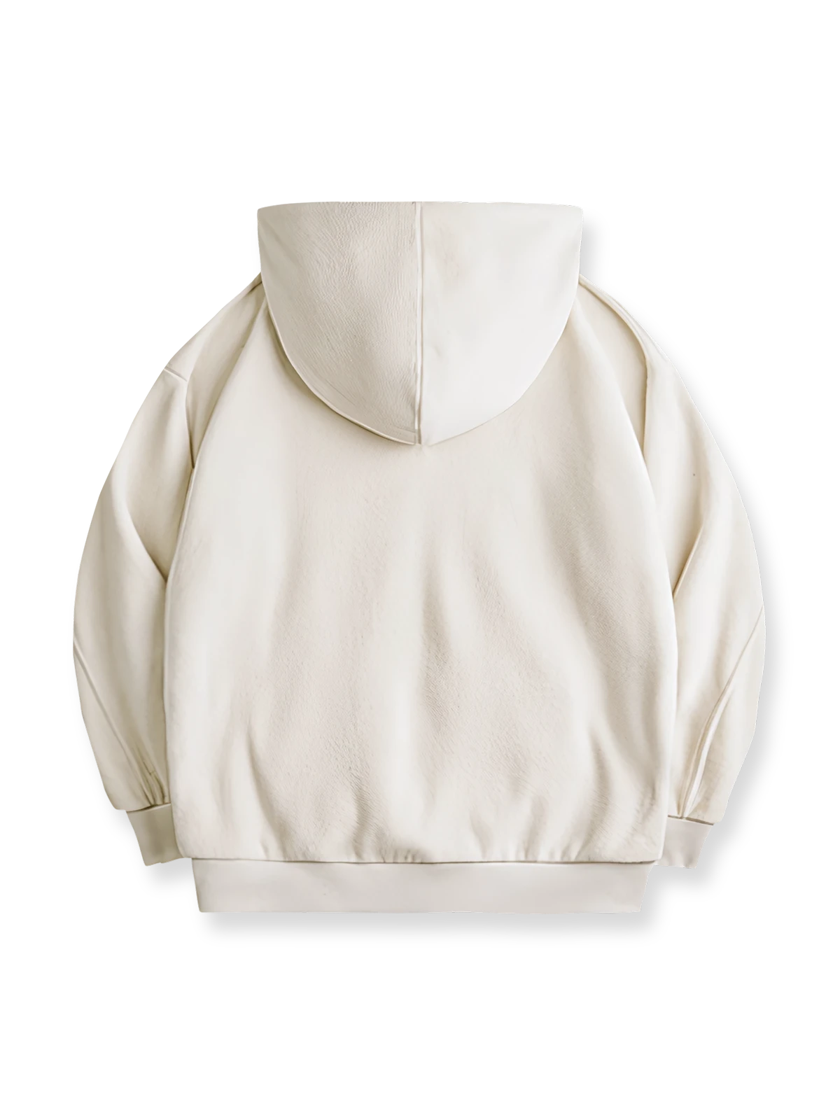 製品画像: ダブルフリース フード付きプルオーバーパーカー メンズ 300g重厚素材 正面全体図
詳細画像: パーカーの8つのボタン付きフードとマット質感スナップボタンのディテール