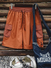 立体的なダブルポケット ナイロンビーチ パンツ